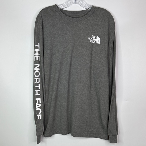 The North Face Grey Long Sleeve Logo Shirt Size Medium Men's - Picture 1 of 10